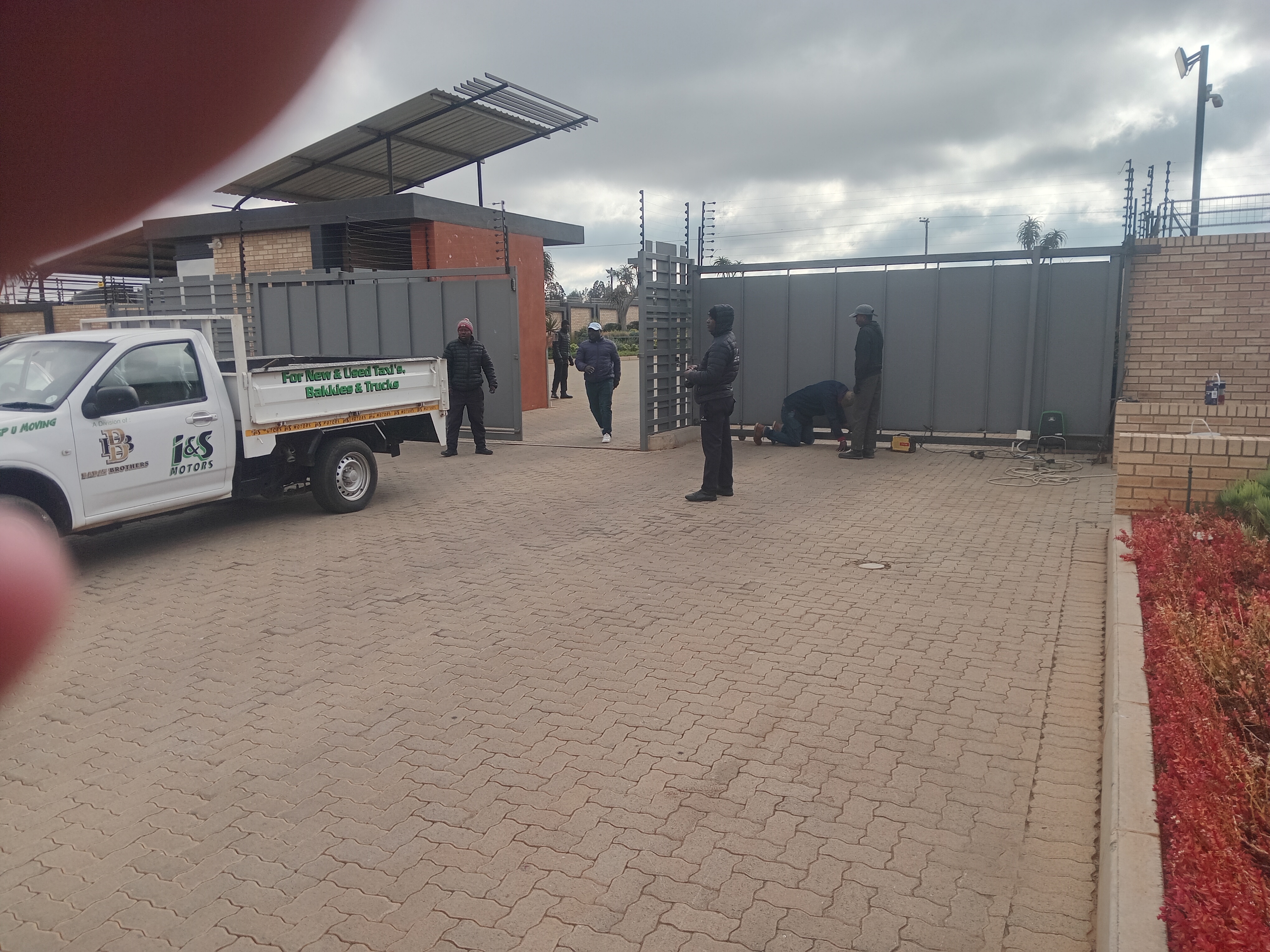 Truck damaged I & S motors main Gate